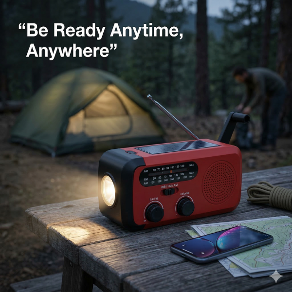 NIXAR 3-in-1 Emergency Radio Charger Hand-Crank Backup Power, Flashlight & Emergency Radio