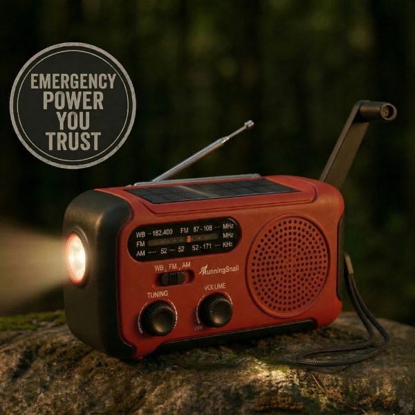 NIXAR 3-in-1 Emergency Radio Charger Hand-Crank Backup Power, Flashlight & Emergency Radio