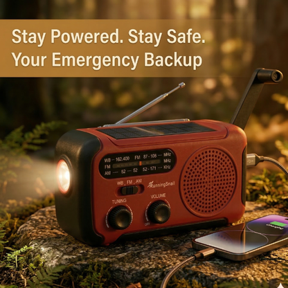 NIXAR 3-in-1 Emergency Radio Charger Hand-Crank Backup Power, Flashlight & Emergency Radio